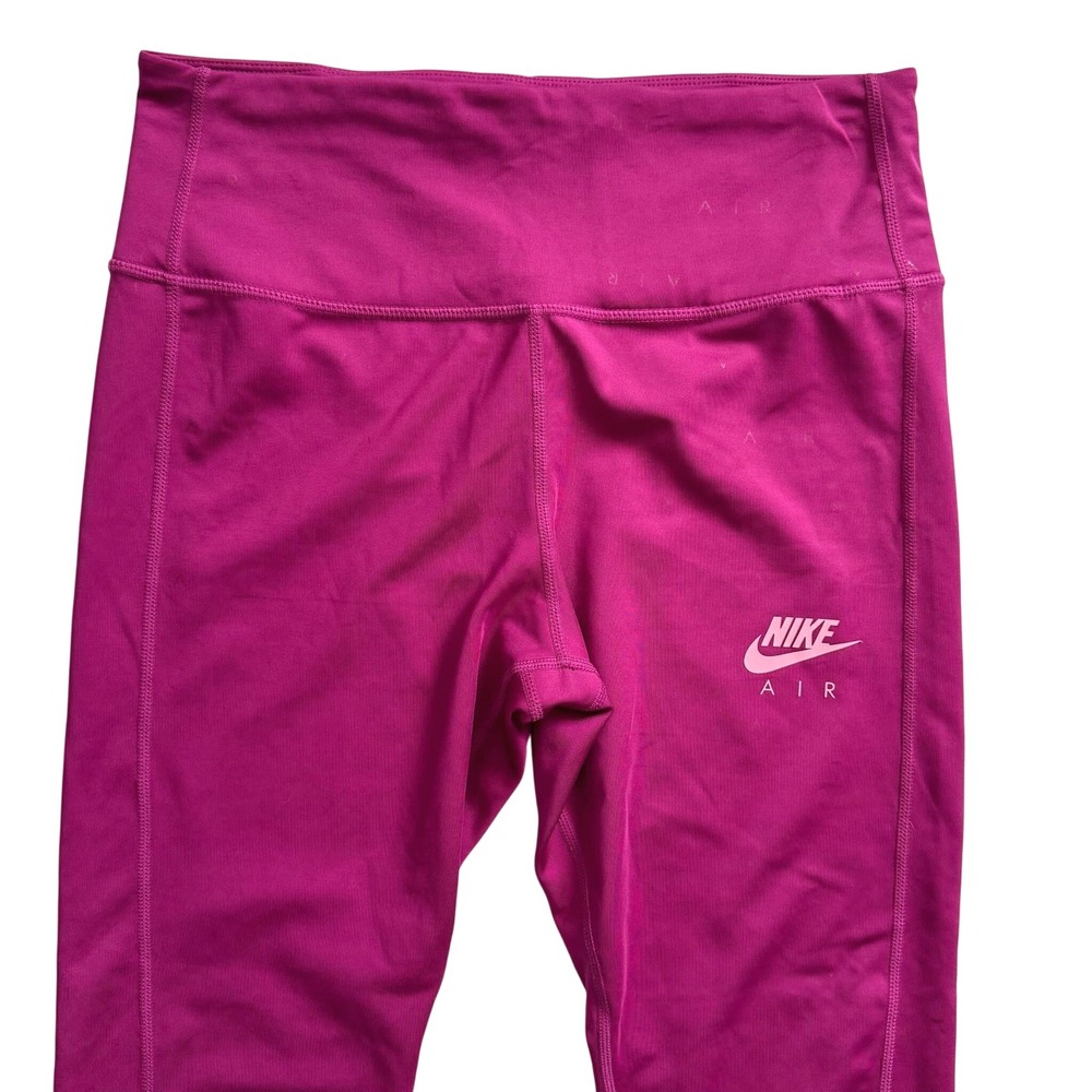 Nike Air Dri Fit Magenta Pink Leggings Cropped Athletic Workout Womens Size M - Picture 2 of 11